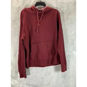 And Now This Men's Maroon Fleece Drawstring Pullover Hoodie SZ S